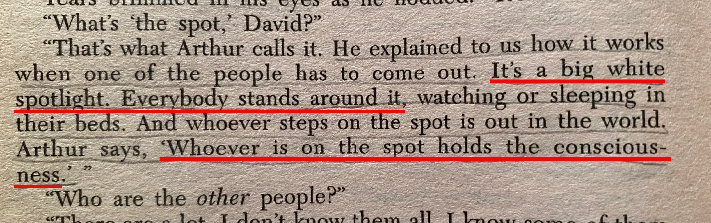 a piece of description about the spot that happened in the DID patient's mind
