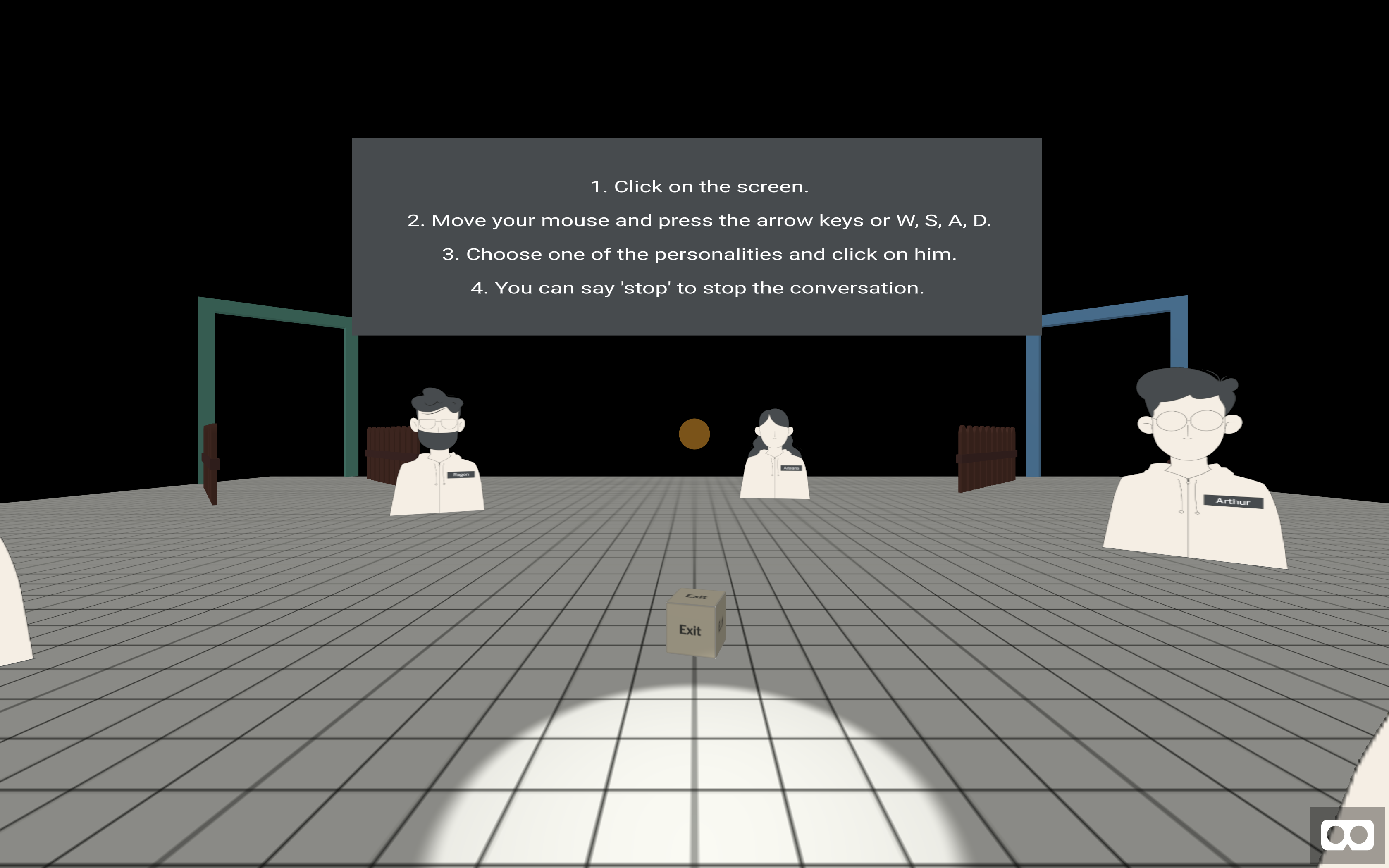 initial interface of POTENTIAL I's Interactive Story Page
