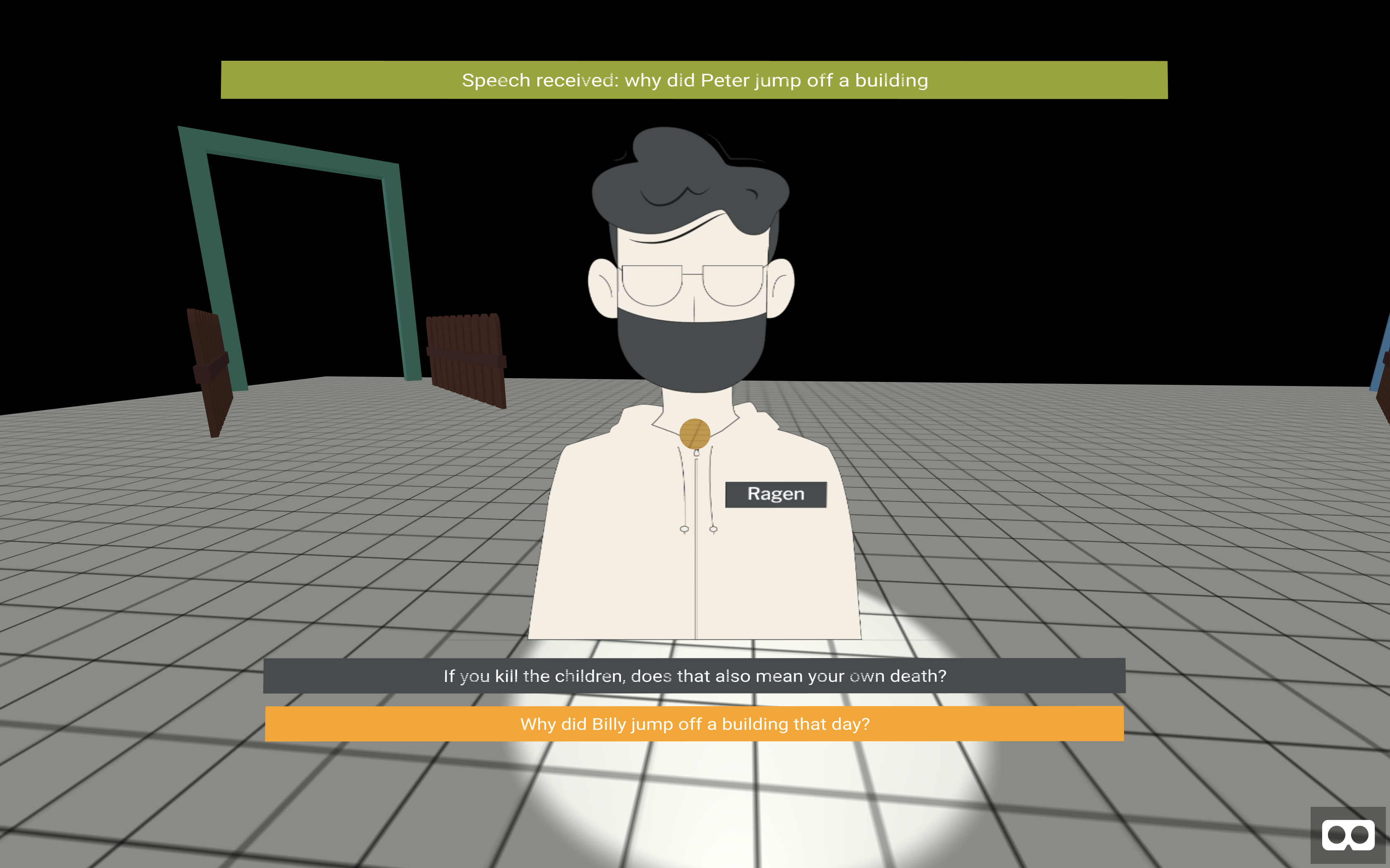 the dialogue box is recognizing what the user is talking about, and it turns green