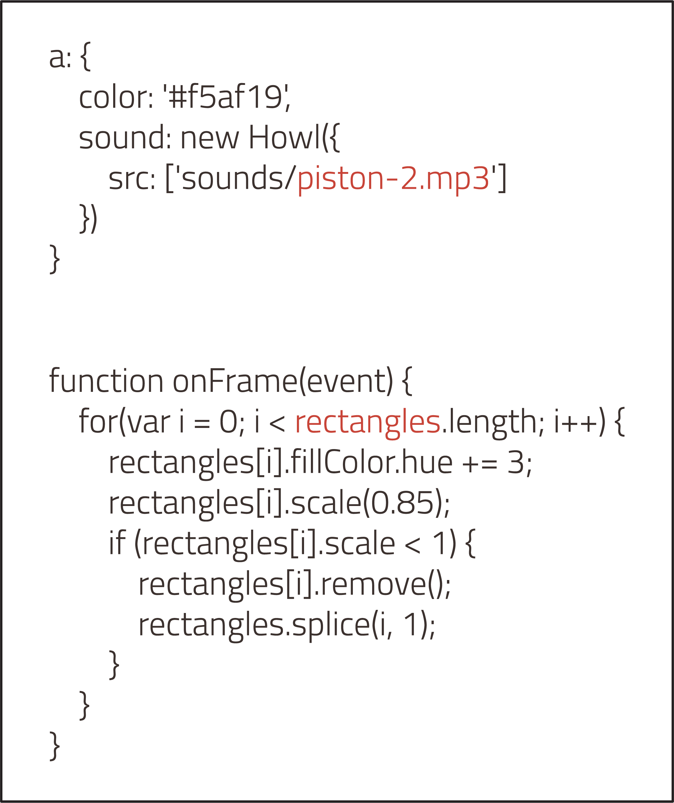 code of A key pressed interaction